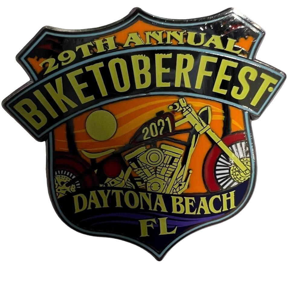 Biketoberfest Pin Daytona Beach Florida 2021 Motorcycle Pinback